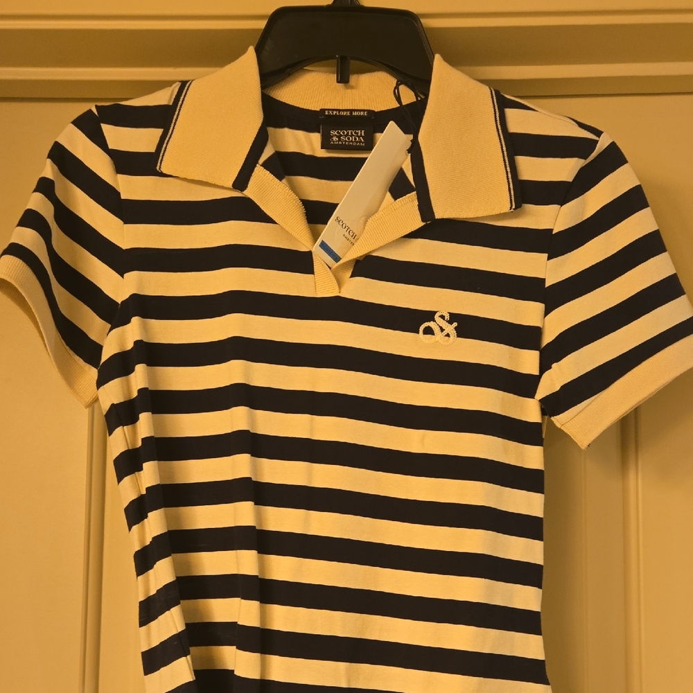 Scotch & Soda Navy and Cream Striped Bodysuit